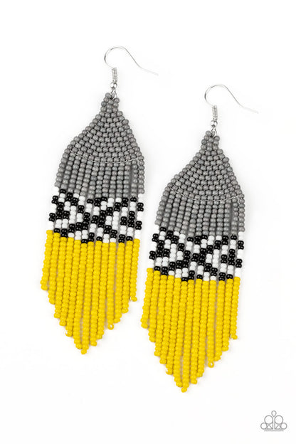 Beautifully BEADazzling - silver - Paparazzi earrings