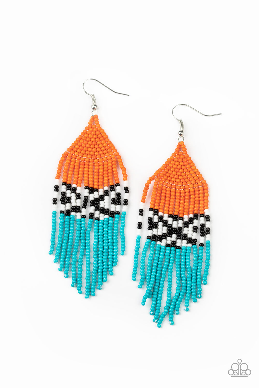 Beautifully BEADazzling - orange - Paparazzi earrings