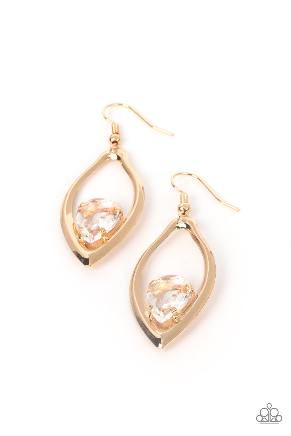 Beautifully Bejeweled - gold - Paparazzi earrings