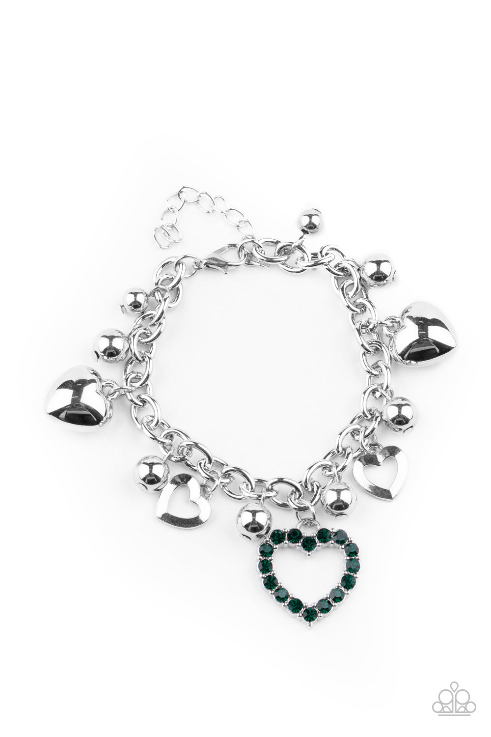 Beautifully Big-Hearted - green - Paparazzi bracelet