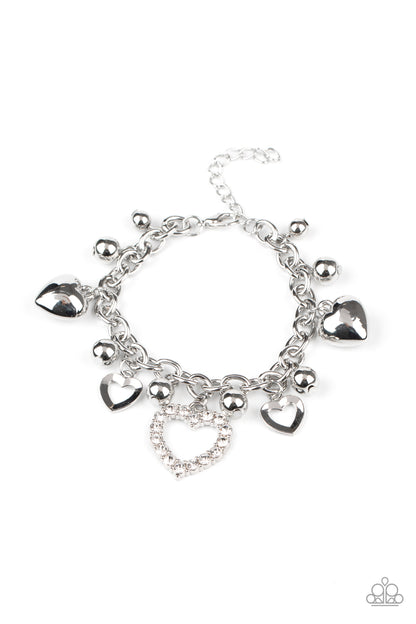 Beautifully Big-Hearted - silver - Paparazzi bracelet