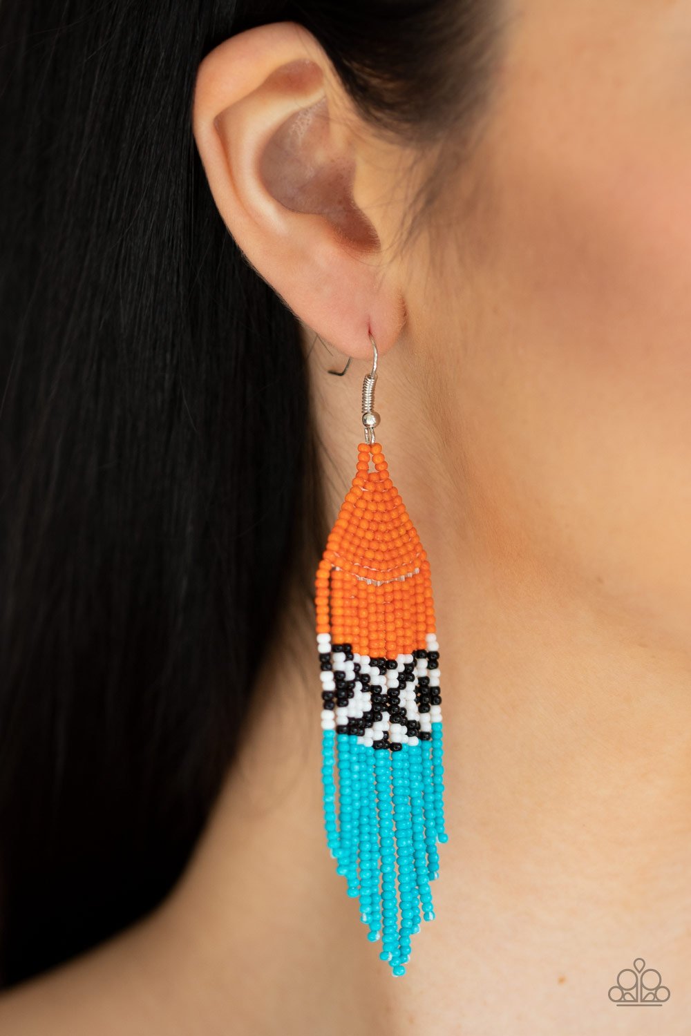 Beautifully BEADazzling-orange-Paparazzi earrings