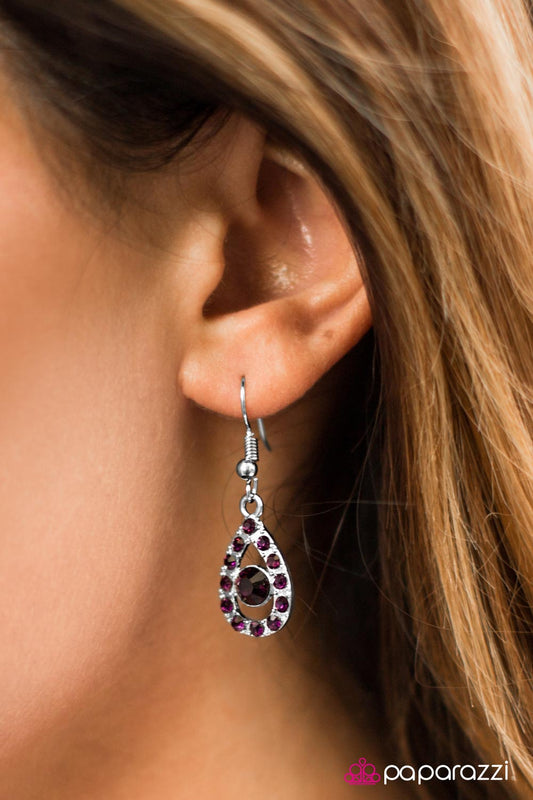 Beauty and Grace - Purple - Paparazzi earrings