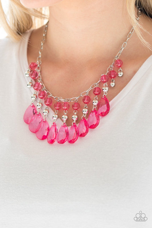 Beauty School Drop Out-pink-Paparazzi necklace