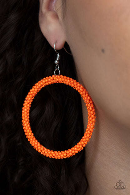 Beauty and the BEACH - orange - Paparazzi earrings