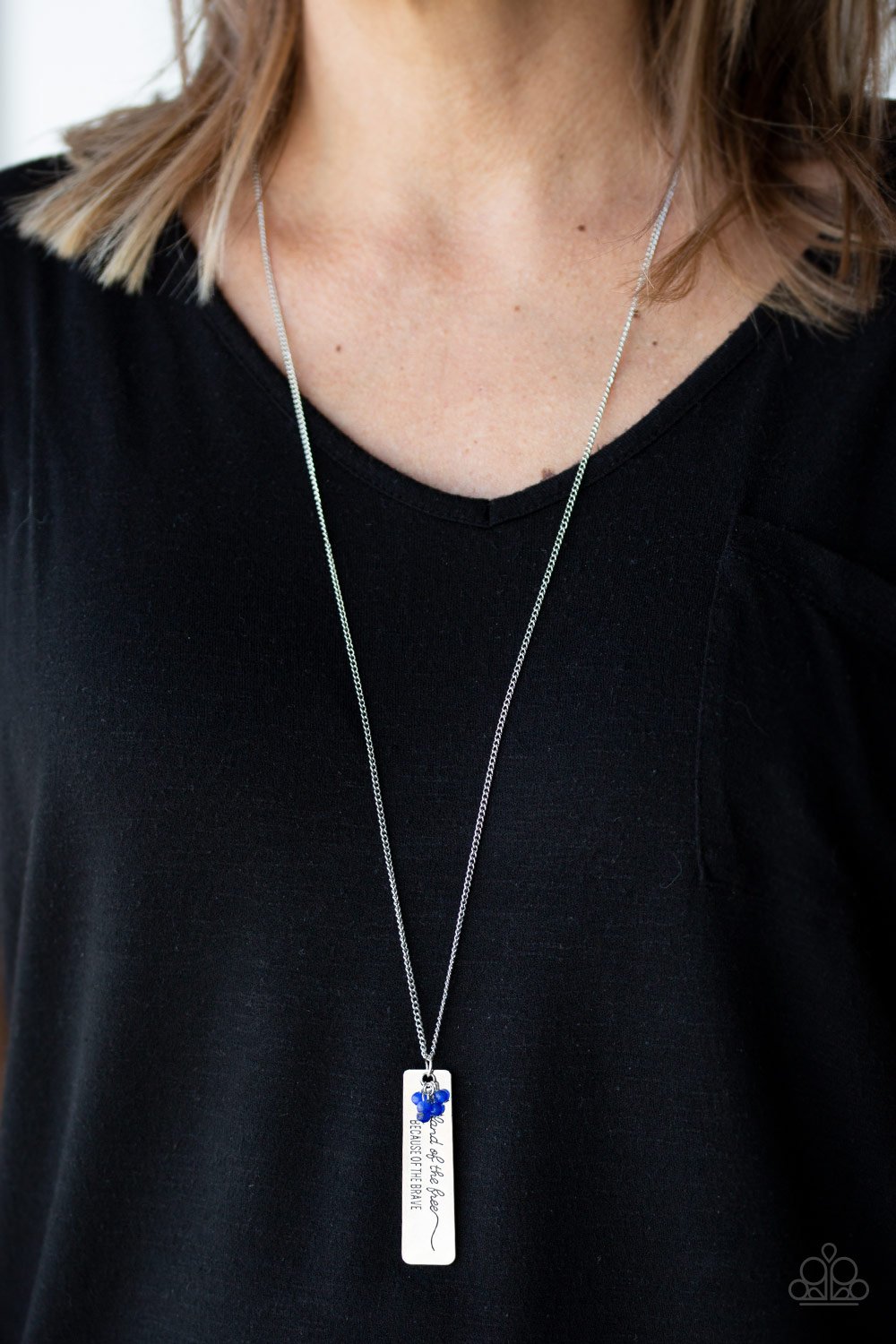 Because of the Brave-blue-Paparazzi necklace