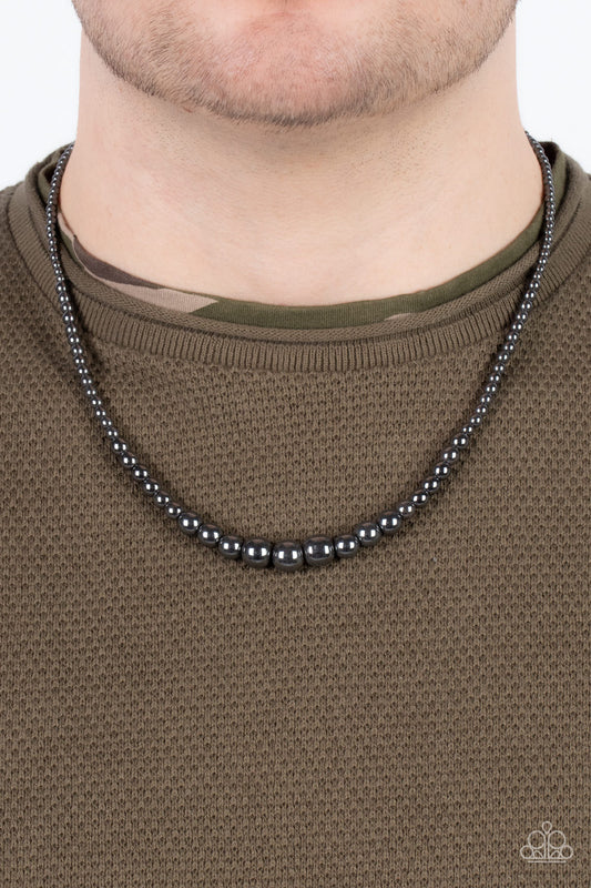 Beg, Borrow, or STEEL - black - Paparazzi MENS necklace
