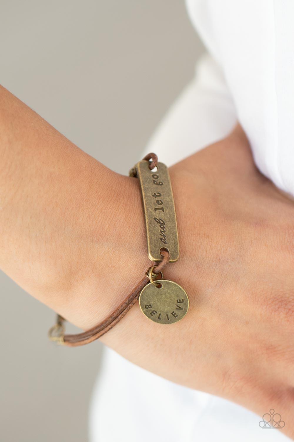 Believe and Let Go - brass - Paparazzi bracelet