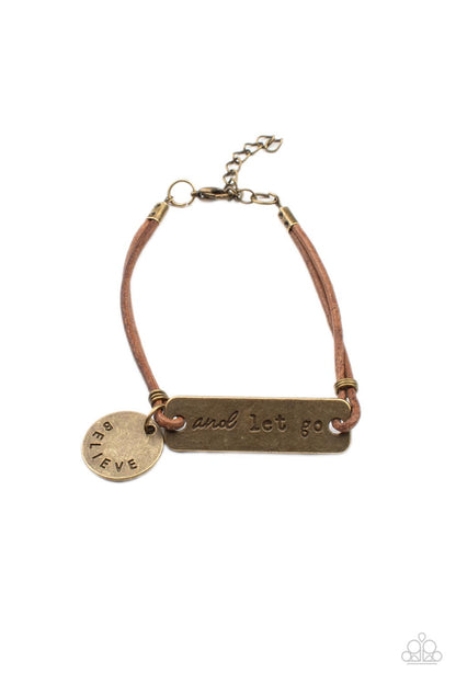 Believe and Let Go - brass - Paparazzi bracelet