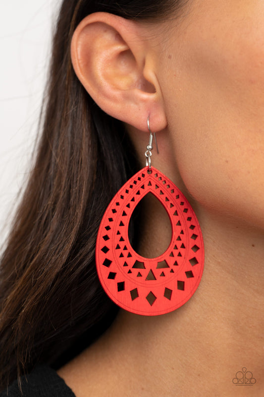 Belize Beauty - red - Paparazzi earrings