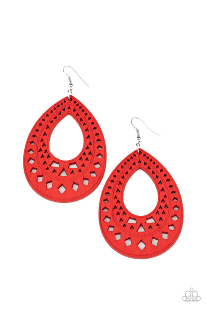 Belize Beauty - red - Paparazzi earrings