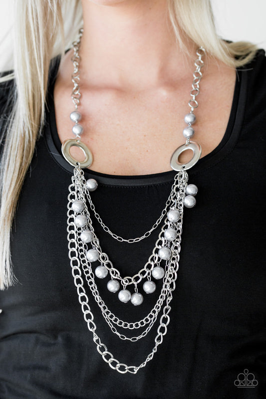 Belles and Whistles - silver - Paparazzi necklace