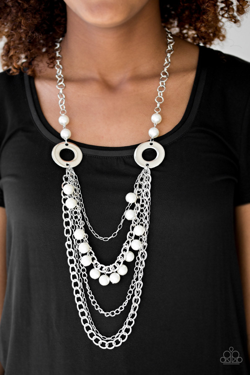 Belles and Whistles - white - Paparazzi necklace