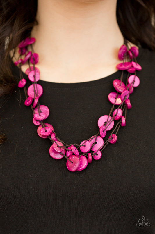 Bermuda Beach House - pink - Paparazzi necklace