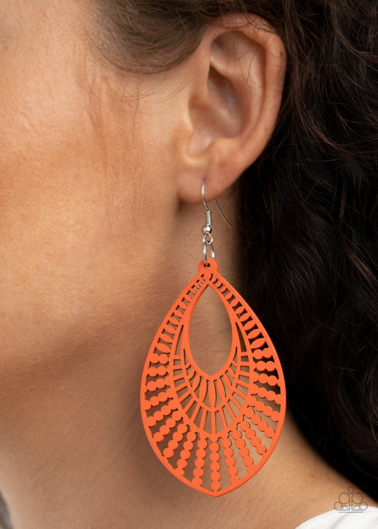 Bermuda Breeze-orange-Paparazzi earrings