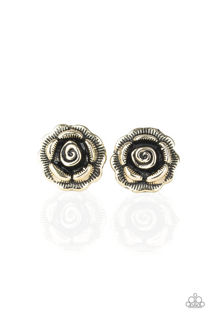 Best Rosebuds - brass - Paparazzi earrings