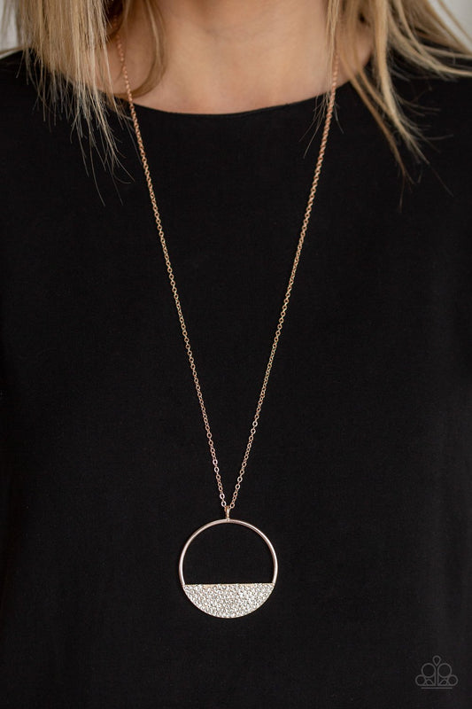 Bet Your Bottom Dollar-rose gold-Paparazzi necklace