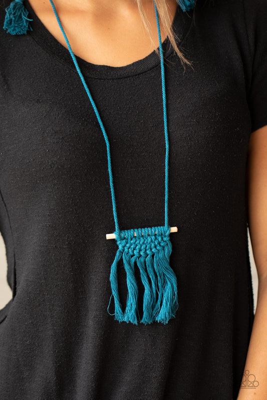 Between You and MACRAME - blue - Paparazzi necklace