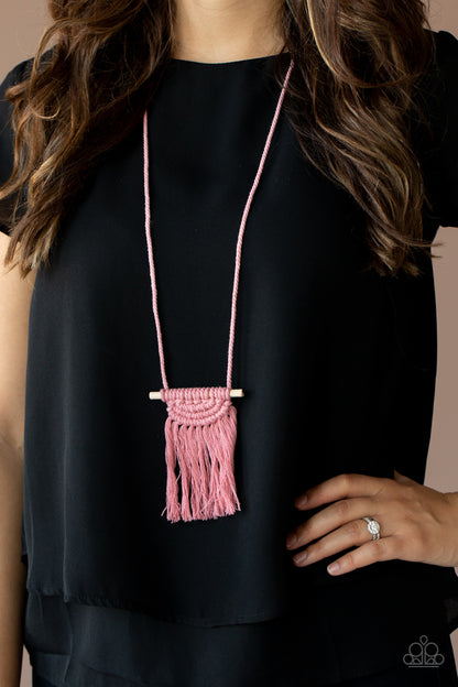 Between You and MACRAME - pink - Paparazzi necklace