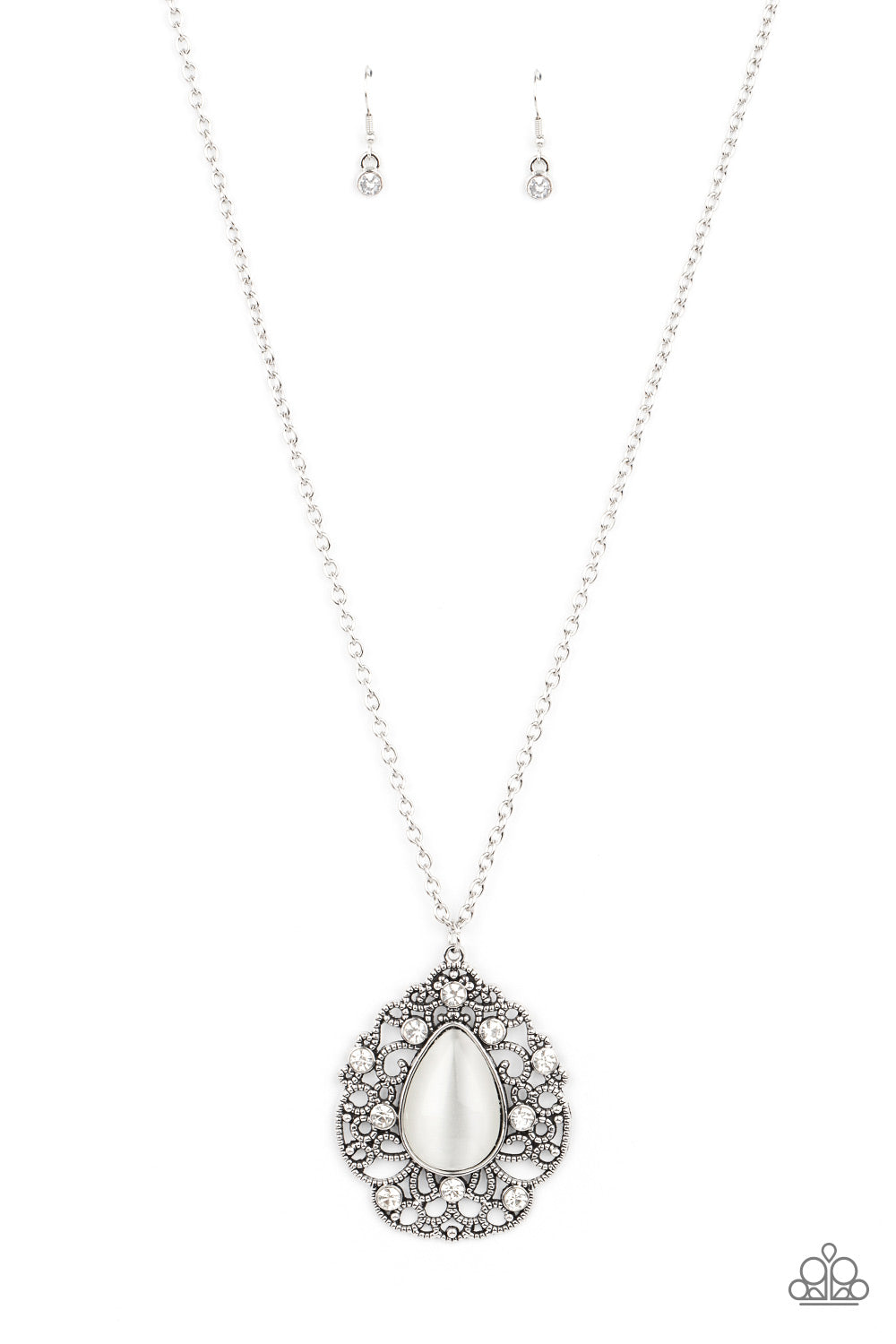 Bewitched Beam - white - Paparazzi necklace