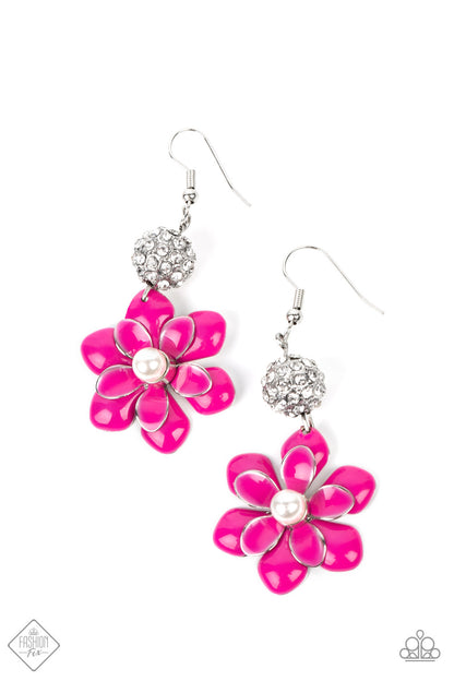 Bewitching Botany - pink - Paparazzi earrings