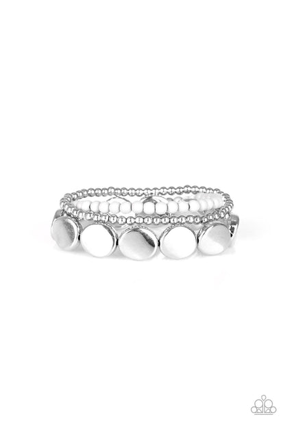 Beyond The Basics - white - Paparazzi bracelet – JewelryBlingThing