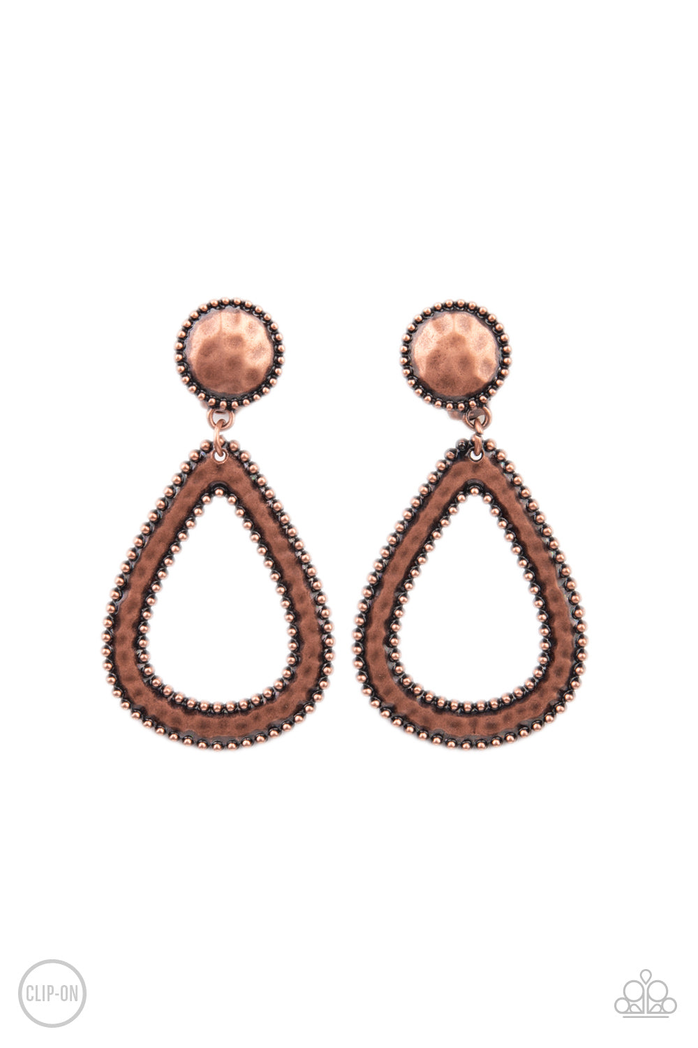 Beyond the Borders - copper - Paparazzi CLIP ON earrings