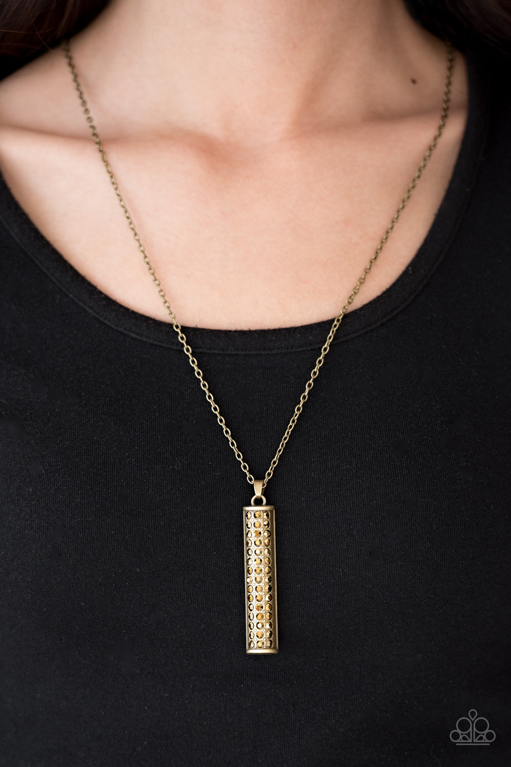 Big Shot - brass - Paparazzi necklace