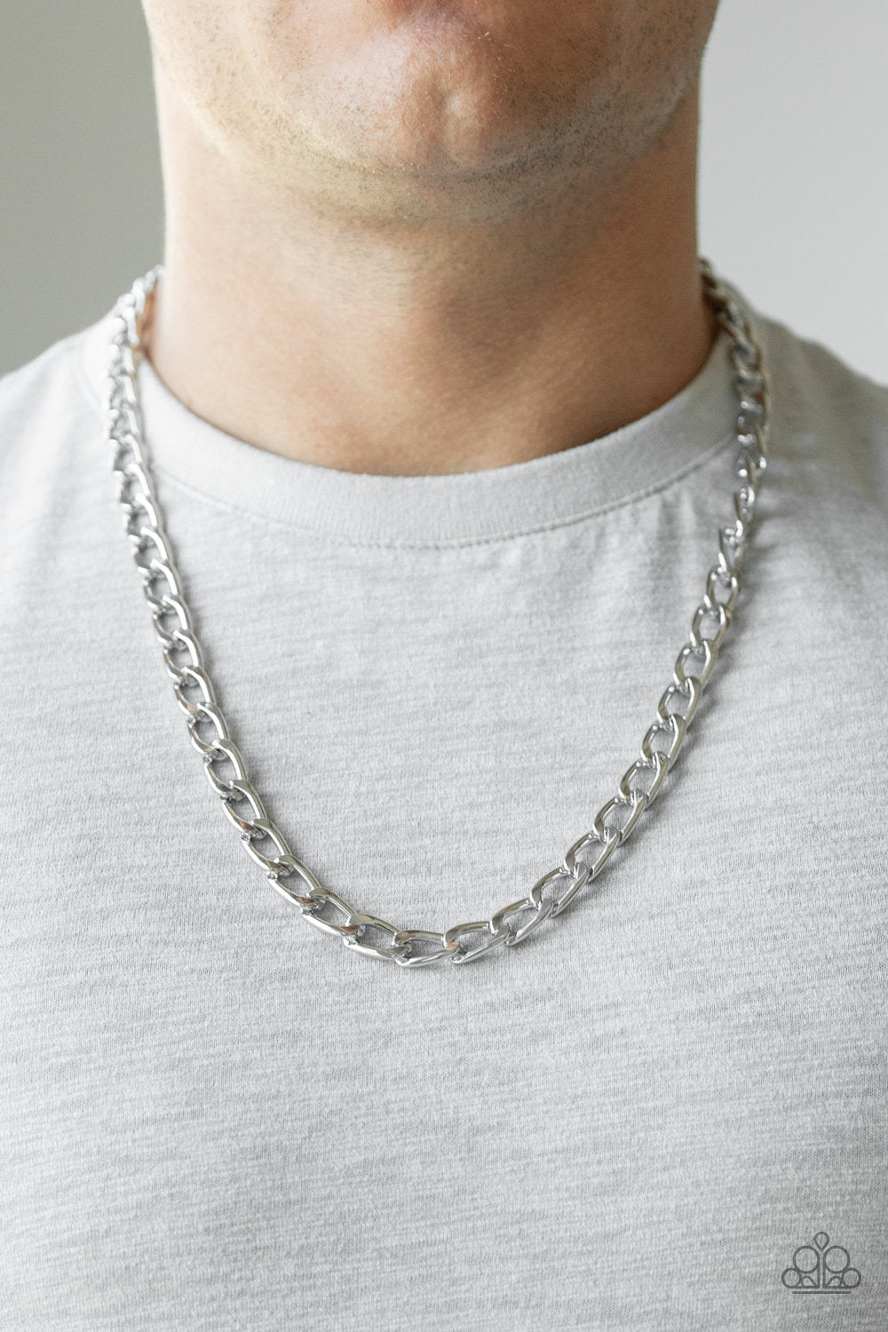 Big Win-silver-Paparazzi Men's necklace
