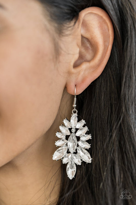 Billion Dollar Boss - white - Paparazzi earrings