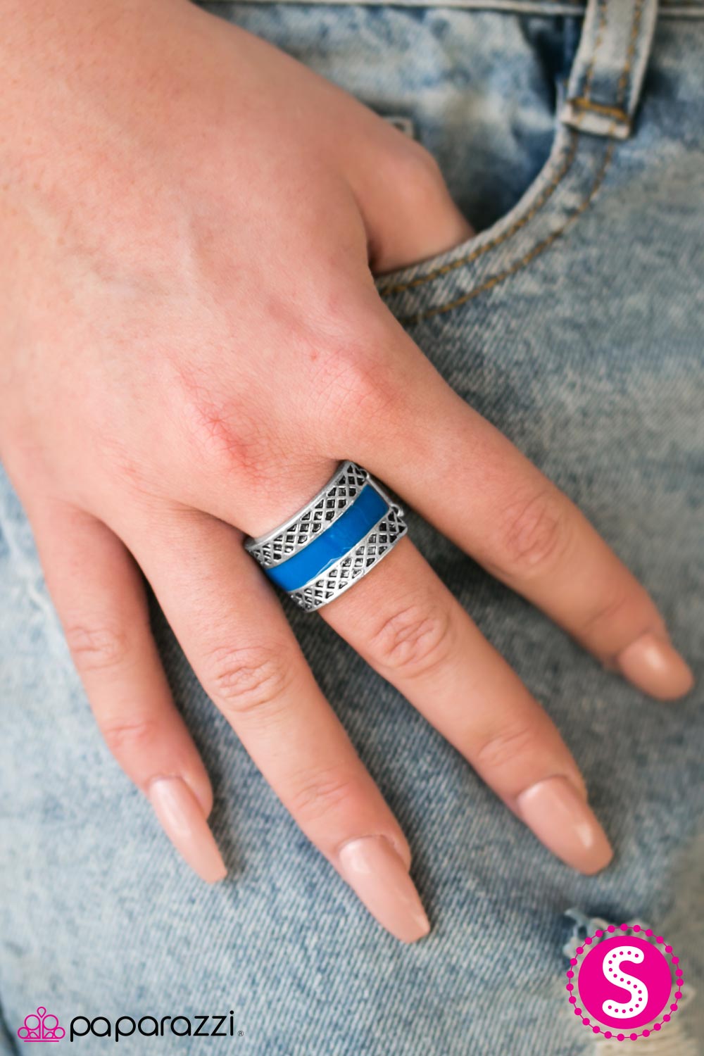 Blaze of Glory - Blue - Paparazzi ring