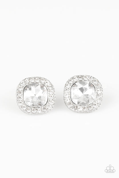 Bling Tastic! - white - Paparazzi earrings