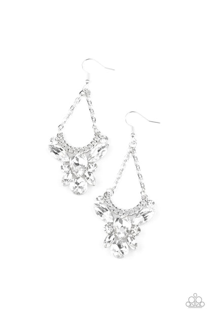 Bling Bouquets - white - Paparazzi earrings