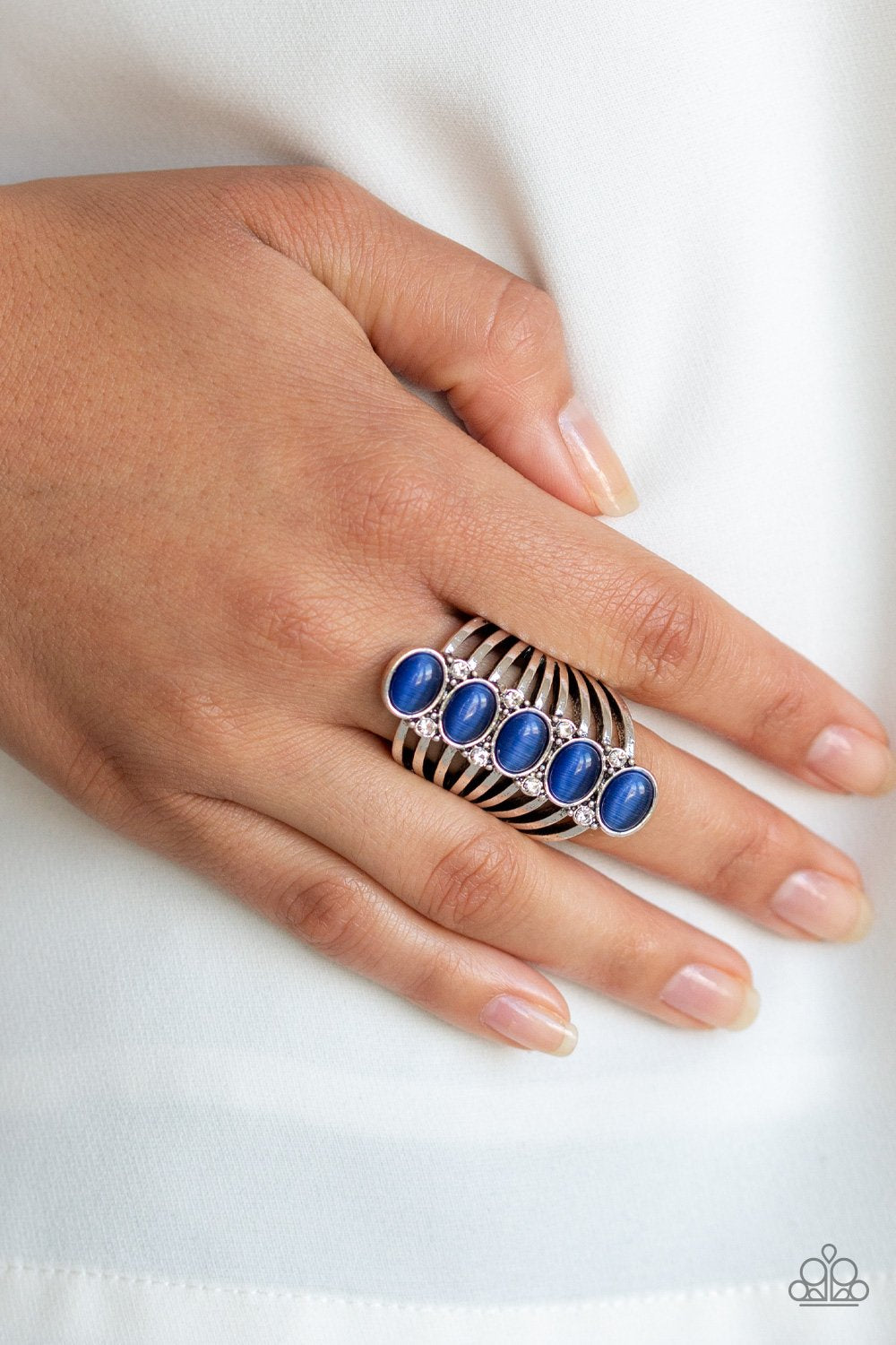 Bling Your Heart Out-blue-Paparazzi ring