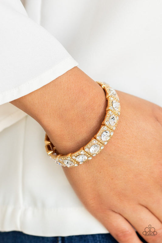 Blinged Out-gold-Paparazzi bracelet
