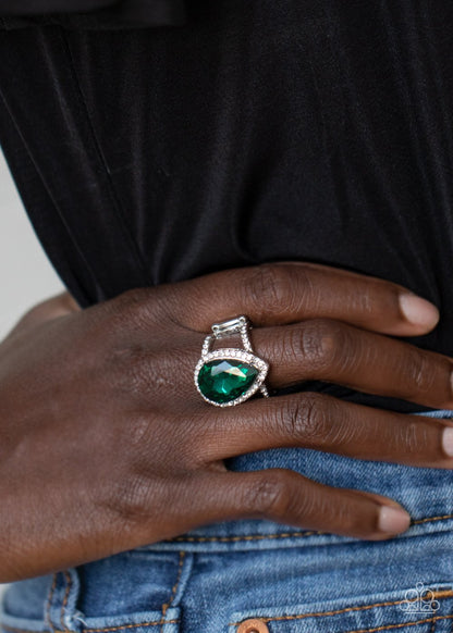 Blinging Down the House-green-Paparazzi ring