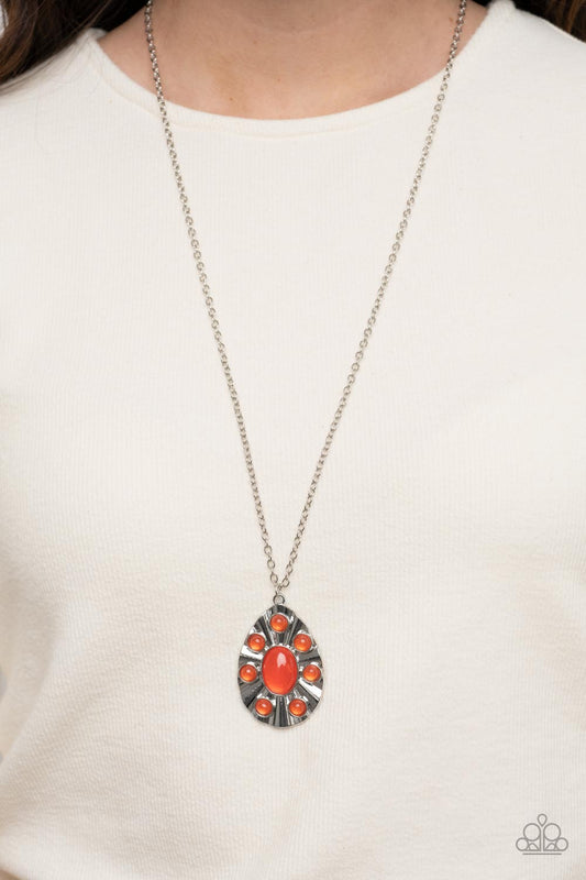 Blissfully Bohemian - orange - Paparazzi necklace