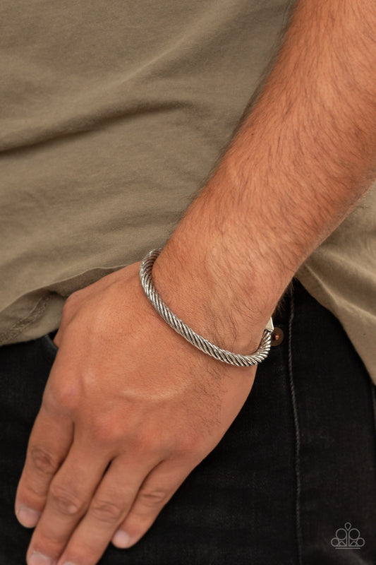 Block It Out - silver - Paparazzi mens bracelet