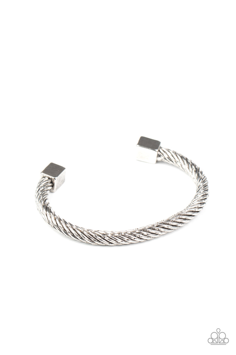 Block It Out - silver - Paparazzi MENS bracelet – JewelryBlingThing
