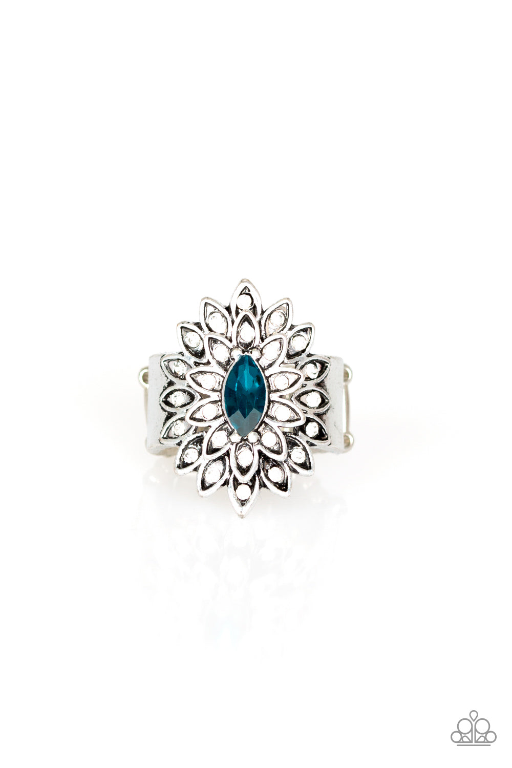 Blooming Fireworks - blue - Paparazzi ring