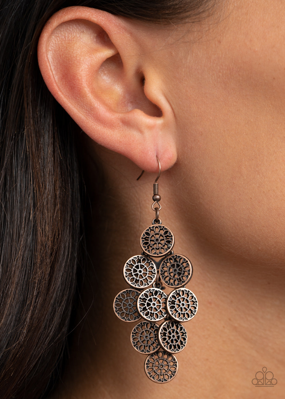 Blushing Blooms - copper - Paparazzi earrings