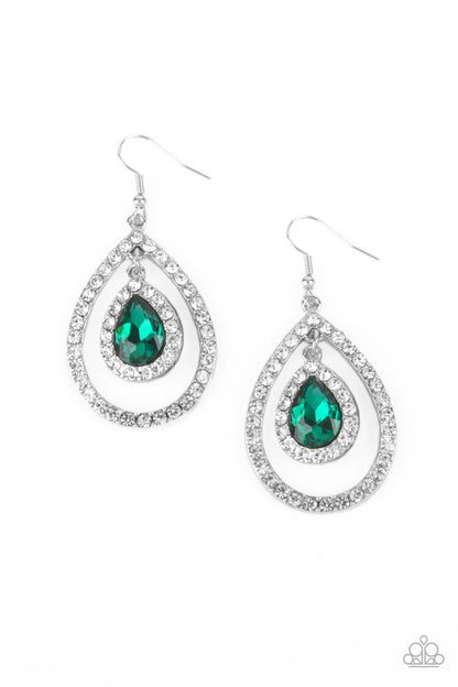 Blushing Bride - Green - Paparazzi earrings