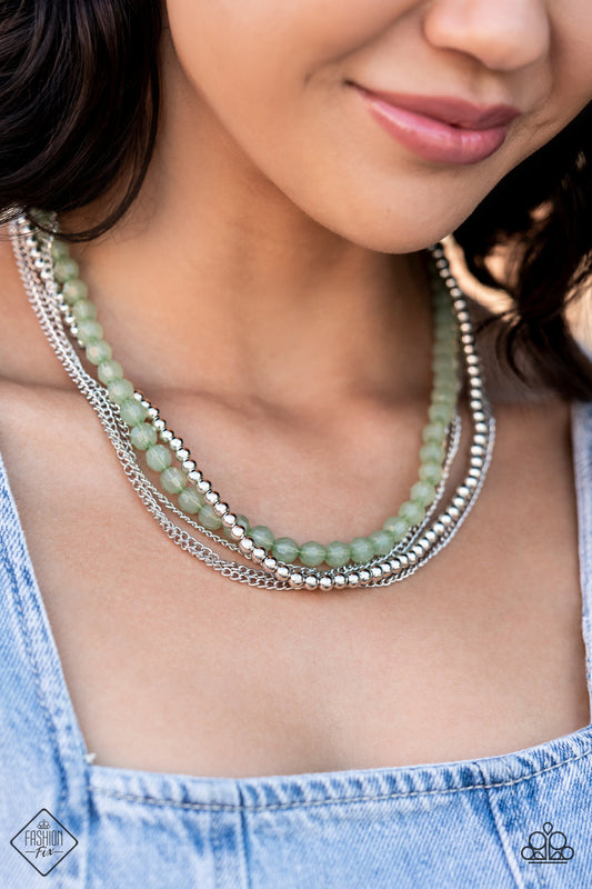 Boardwalk Babe - green - Paparazzi necklace