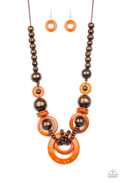 Boardwalk Party - orange - Paparazzi necklace