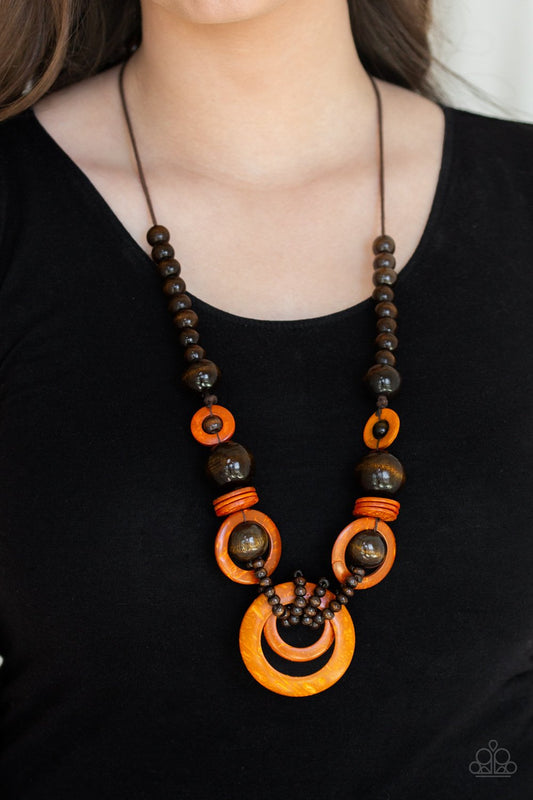 Boardwalk Party-orange-Paparazzi necklace