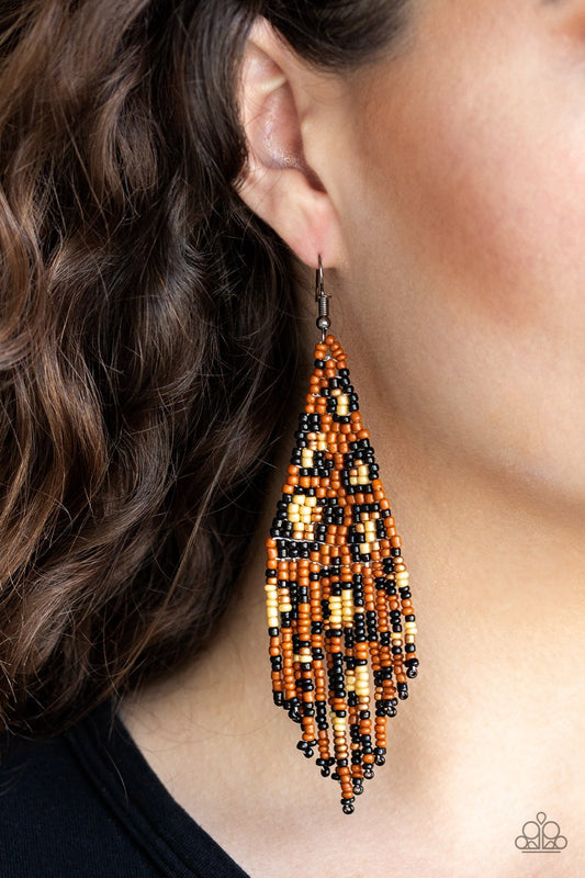 Bodacious Bombshell-brown-Paparazzi earrings