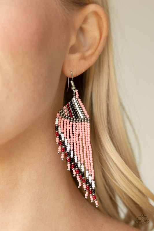 Bodaciously Bohemian-orange-Paparazzi earrings