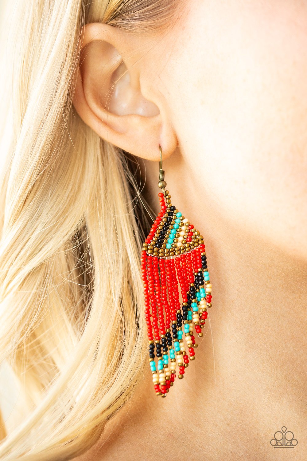 Bodaciously Bohemian - red - Paparazzi earrings