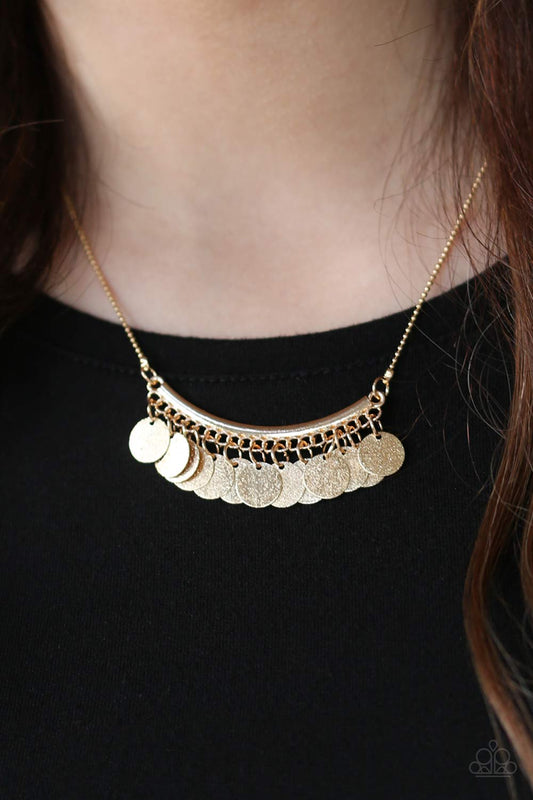 Bohemian Bombshell - gold - Paparazzi necklace