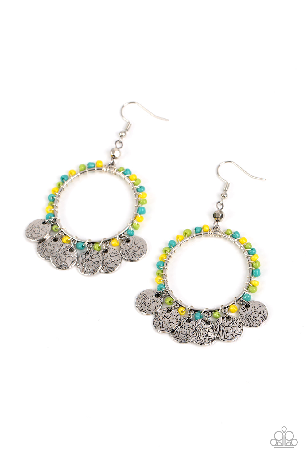 Bohemian Beach Blast - green - Paparazzi earrings